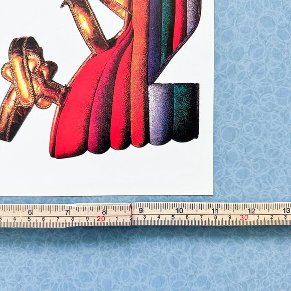 1990s Gold Book Ad • Ferragamo Rainbow Sandal • Fashion Wall Art - Picture 6 of 6